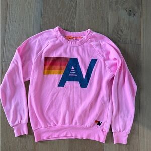 Aviator Nation Pink Sweatshirt with Multicolor Logo